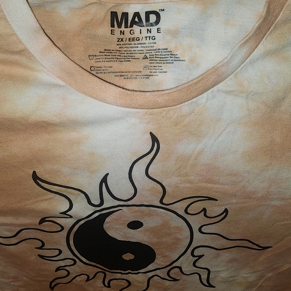 Mad Engine Mens Yin Yang Tribal Sun t-shirt - Picture 3 of 4
